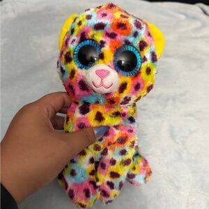 Multicolor Leopard Plush Toy with Big Eyes - Kids Stuffed Animal